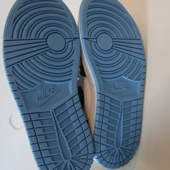 NWOT Womens Air Jordan Mid Top Black, Blue, White Leather Sneakers 7.5 - Picture 6 of 8